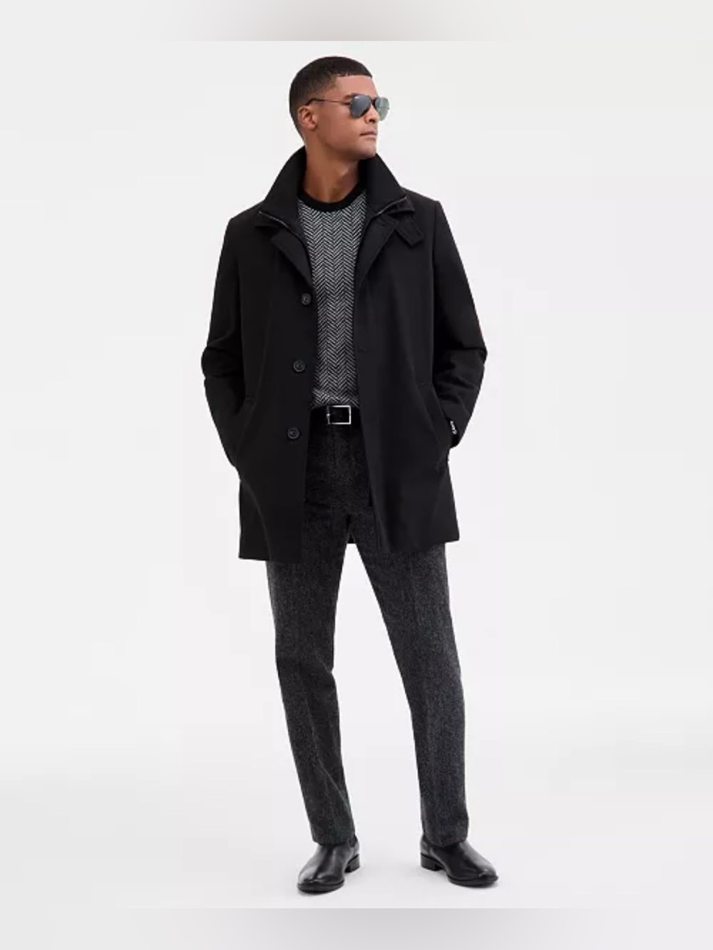 Calvin Klein Coleman Wool-Blend Overcoat Size 38L/Medium